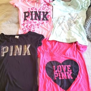 VICTORIA SECRET PINK BLING TSHIRT AND VNECK